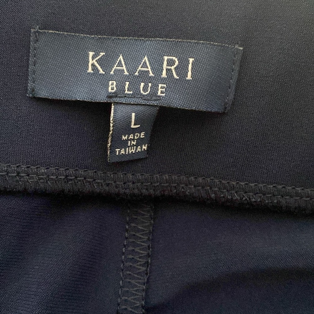 Kaari Blue pull on pants Everyday Essentials elastic waist wide leg Sz Large NWT - Picture 6 of 7